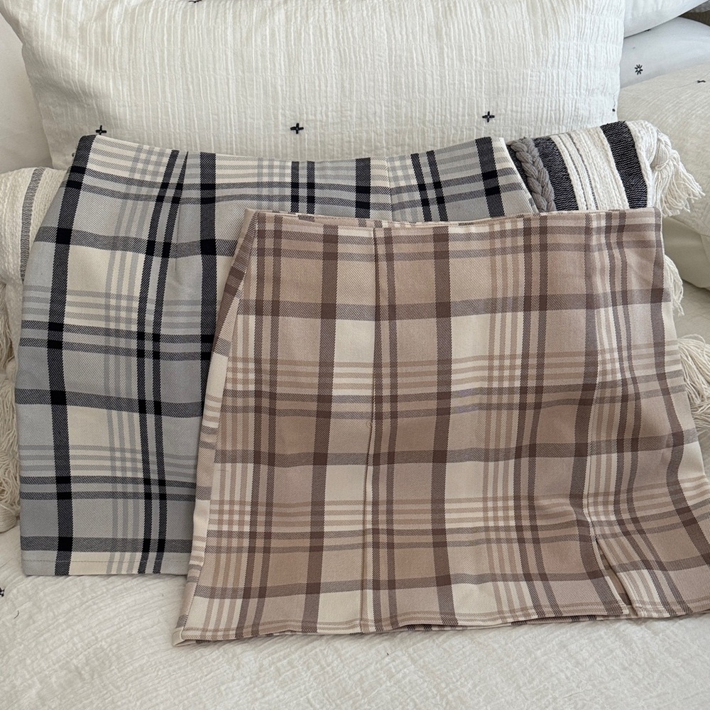 Plaid Patterned Skirt Set
